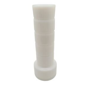 White Milk Glass Bud Vase Ribbed Column Tall Minimalist Cottage Decor